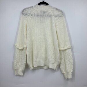 Belle By Belldini Women's‎ Braided Detail Mock Neck Long Sleeve Sweater SZ L NWT